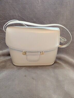 Bally Cream Leather Crossbody with Gold Hardware